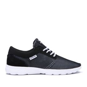 Mens Supra Low Top Shoes HAMMER RUN Black Emboss/white | AU-81128